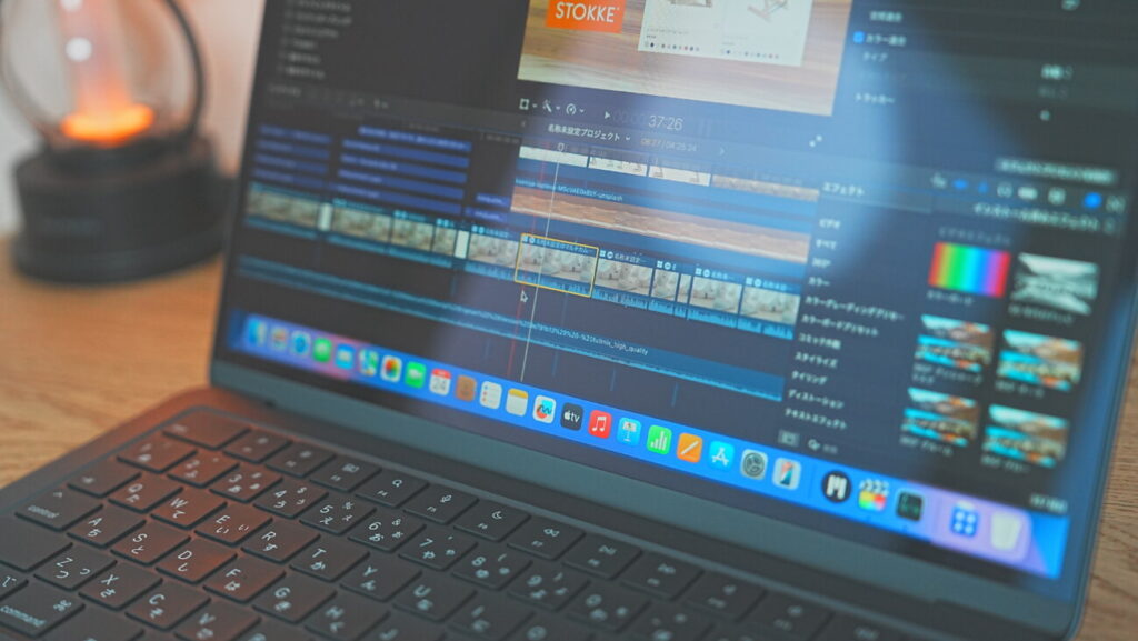 MacBook Air M3上でFinal Cut Proを使用している画面