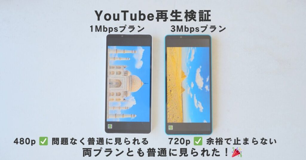 mineoパケット放題のYouTube再生検証。1Mbpsプランは480pで問題なく再生、3Mbpsプランは720pで止まらず再生できた