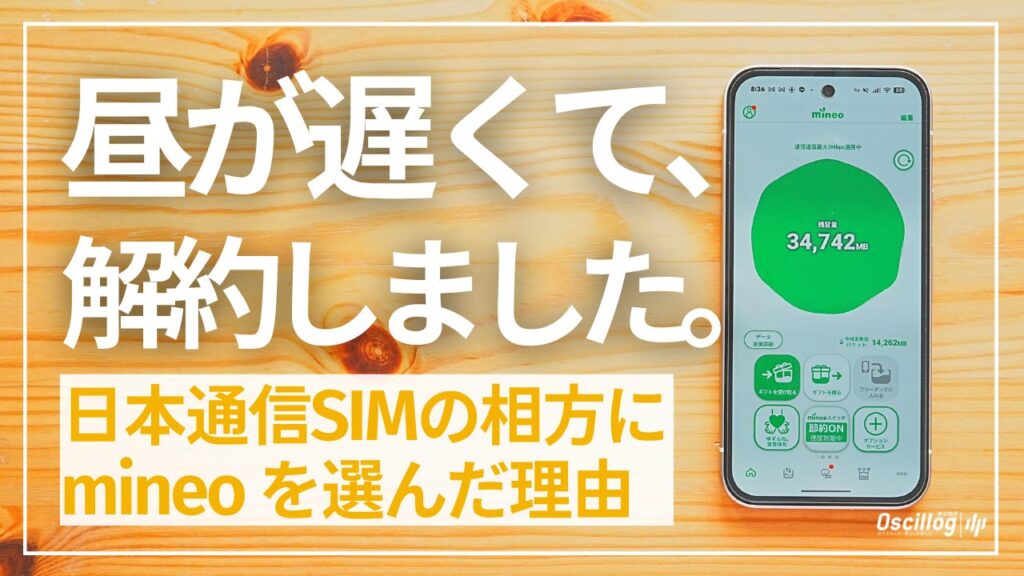 昼が遅くて解約しました 日本通信SIMの相方にmineoを選んだ理由