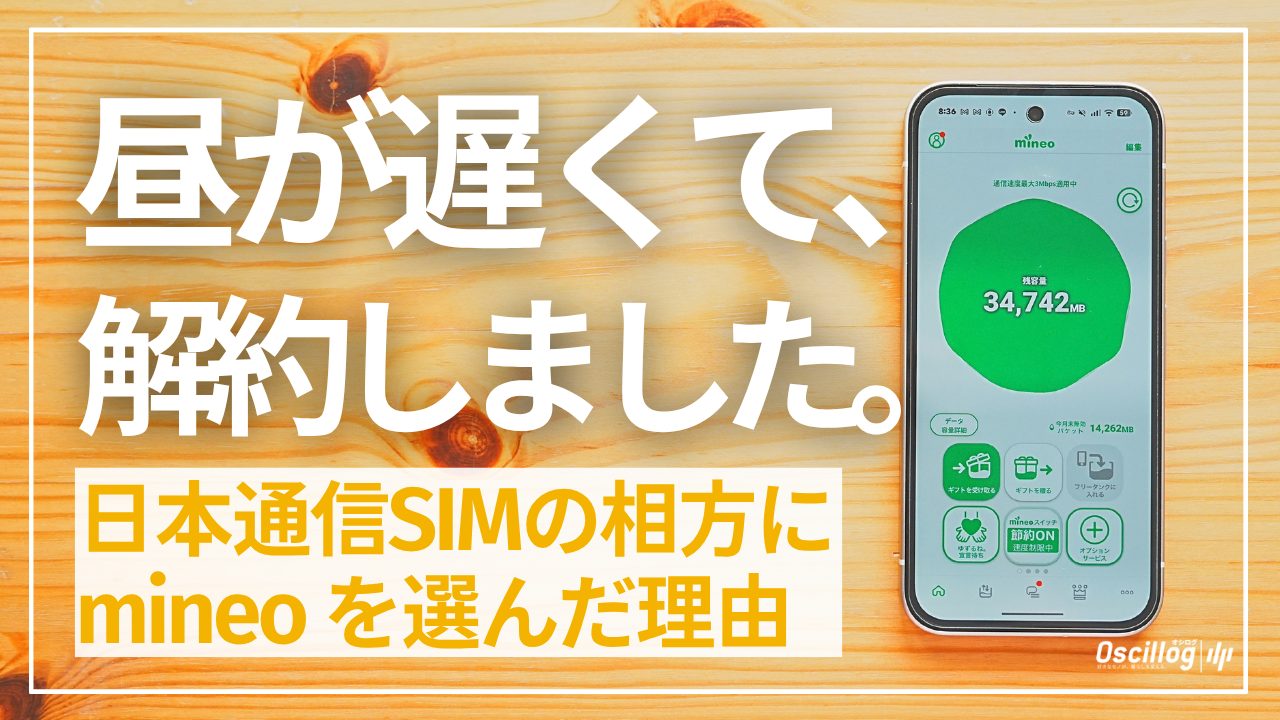 昼が遅くて解約しました 日本通信SIMの相方にmineoを選んだ理由